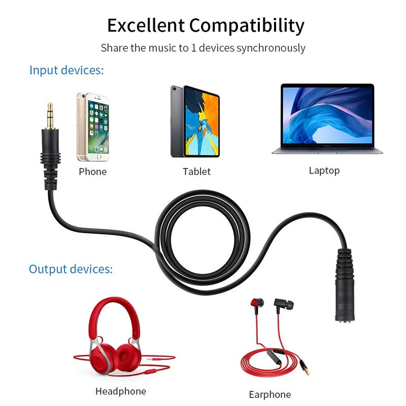 DTOL MC 3.5mm Audio Cable - 3.5mm TRS Female to Male 15ft Extension Cord for Microphones, Headphones, and More - Image 3